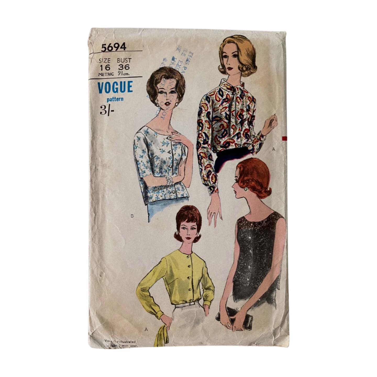 Vogue 5694 Womens Size 12 Blouse Top
