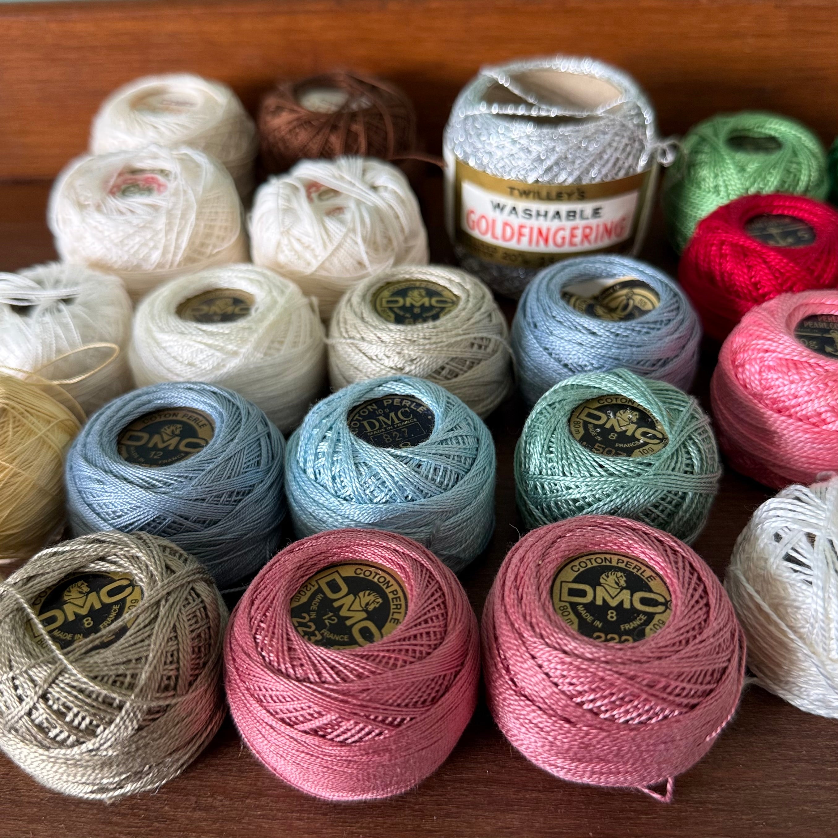 Vintage Crochet Cotton Thread Bundle Mixed Colours DMC Coats Anchor