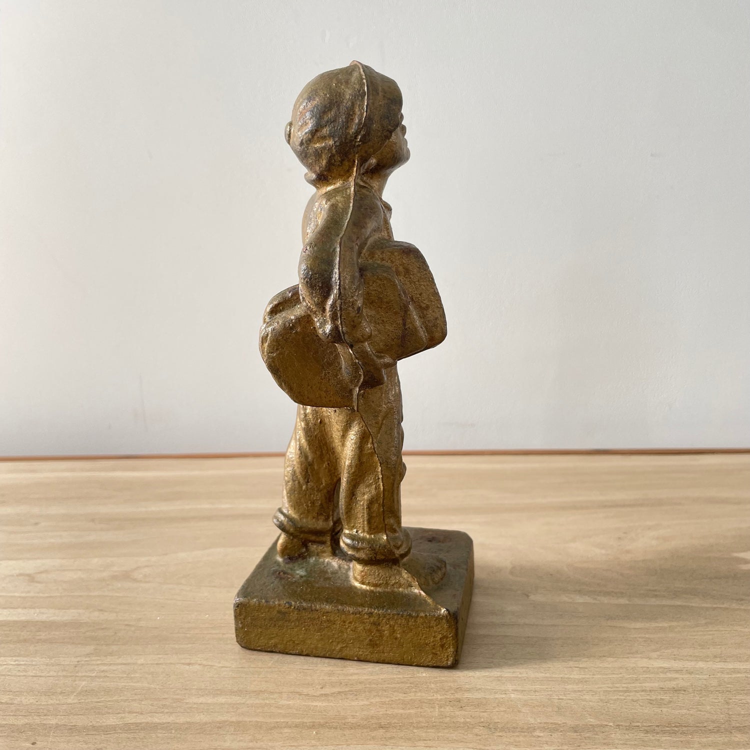 Antique “Speshul” Gilt Spelter Figure – Boy with Accordion, Early 20th Century