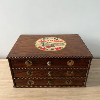 Rare Pre-War SILCARN Machine Twist British Haberdashery Shop Cabinet c.1930