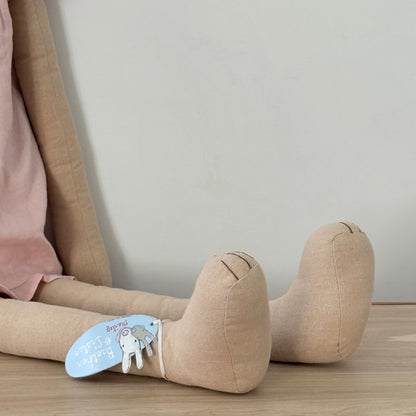 Maileg Giant Bunny 125cm Pink Linen Dress XL Soft Toy Display Piece