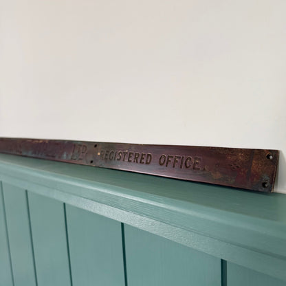 Antique Redferns of Ripley Drapery Shop Metal Office Sign Plaque