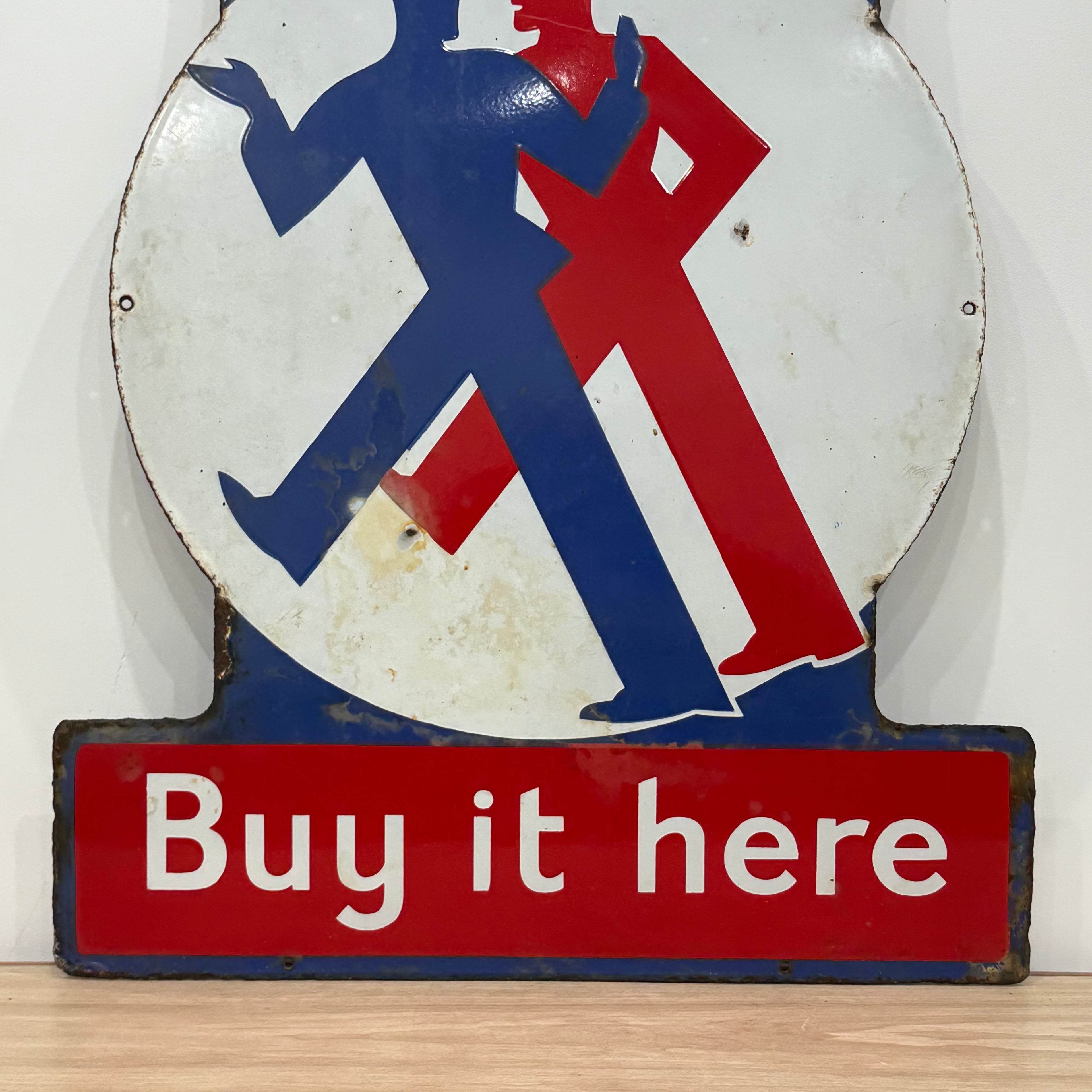 Karpol Car Polish Enamel Advertising Sign Buy It Here c1930