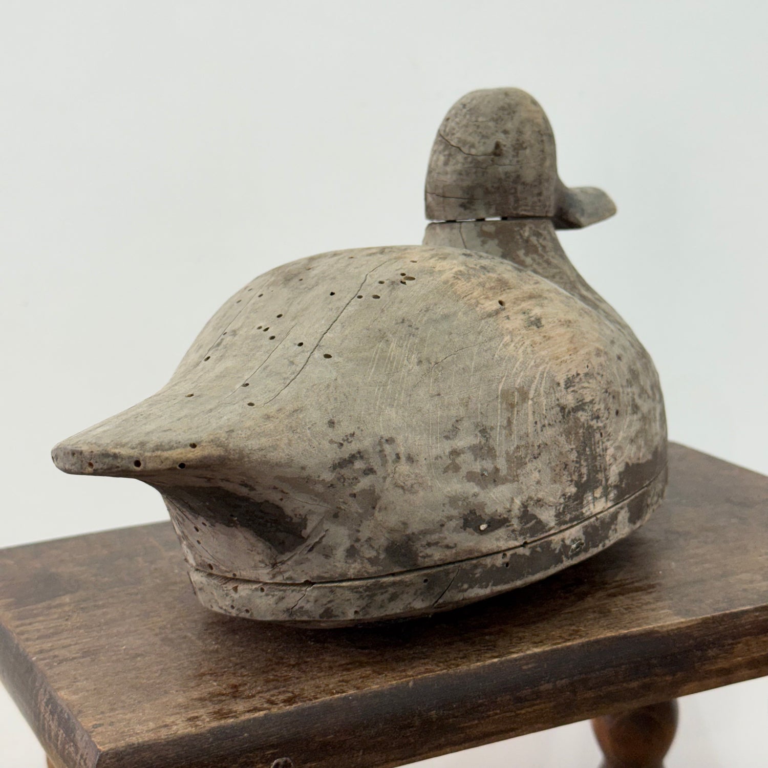 Antique Wooden Duck Decoy Folk Art Hand Carved Shooting Decoy