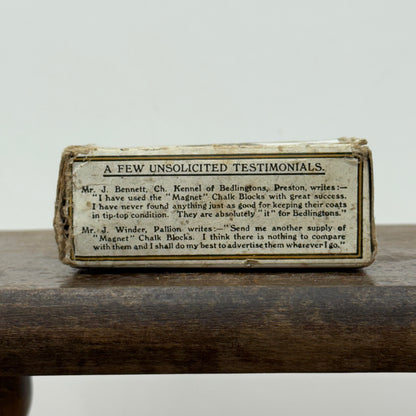 Antique Magnet Brand Antiseptic Chalk Block Dog Grooming Box c.1900–1920