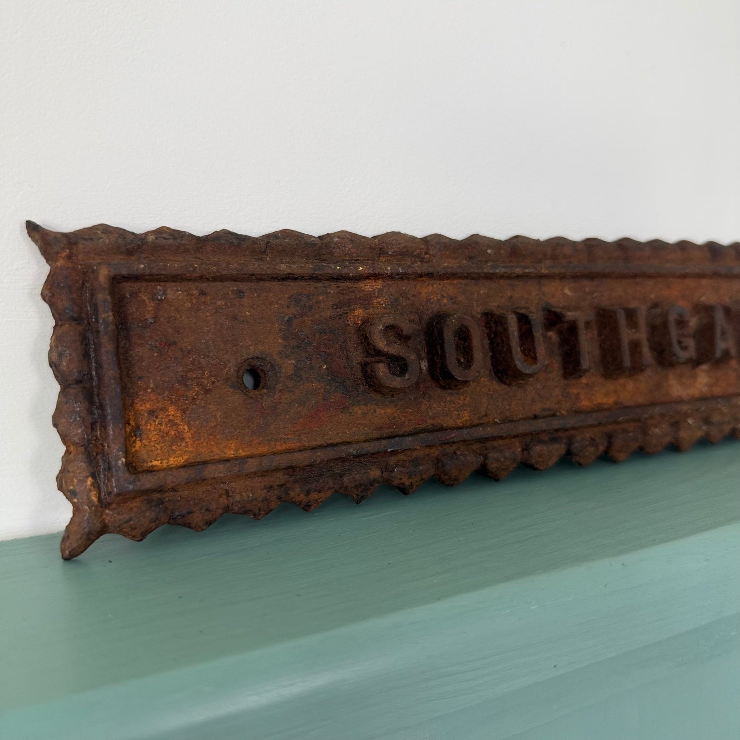 Antique Cast Iron Southgate Street Sign Plaque
