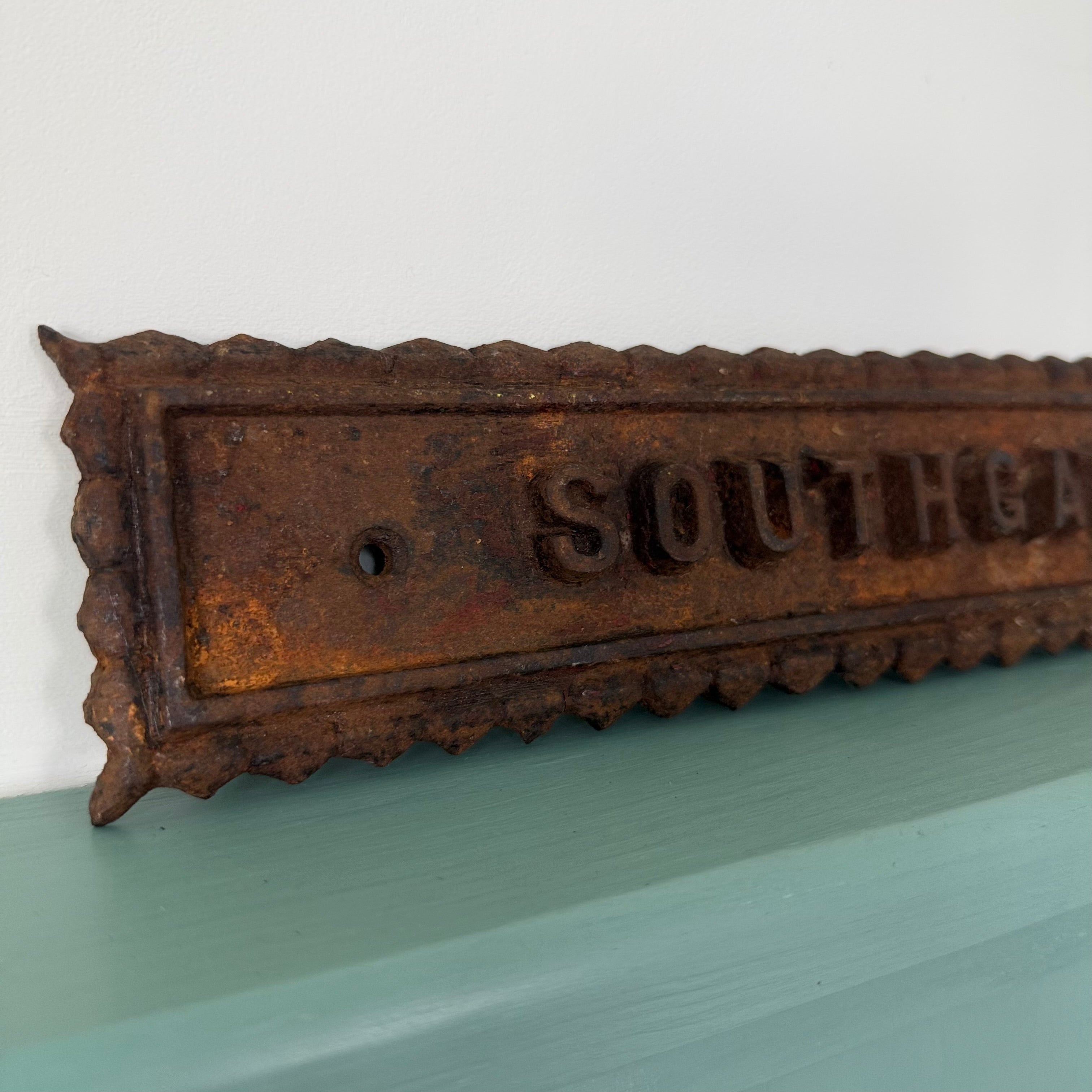 Antique Cast Iron Southgate Street Sign Plaque