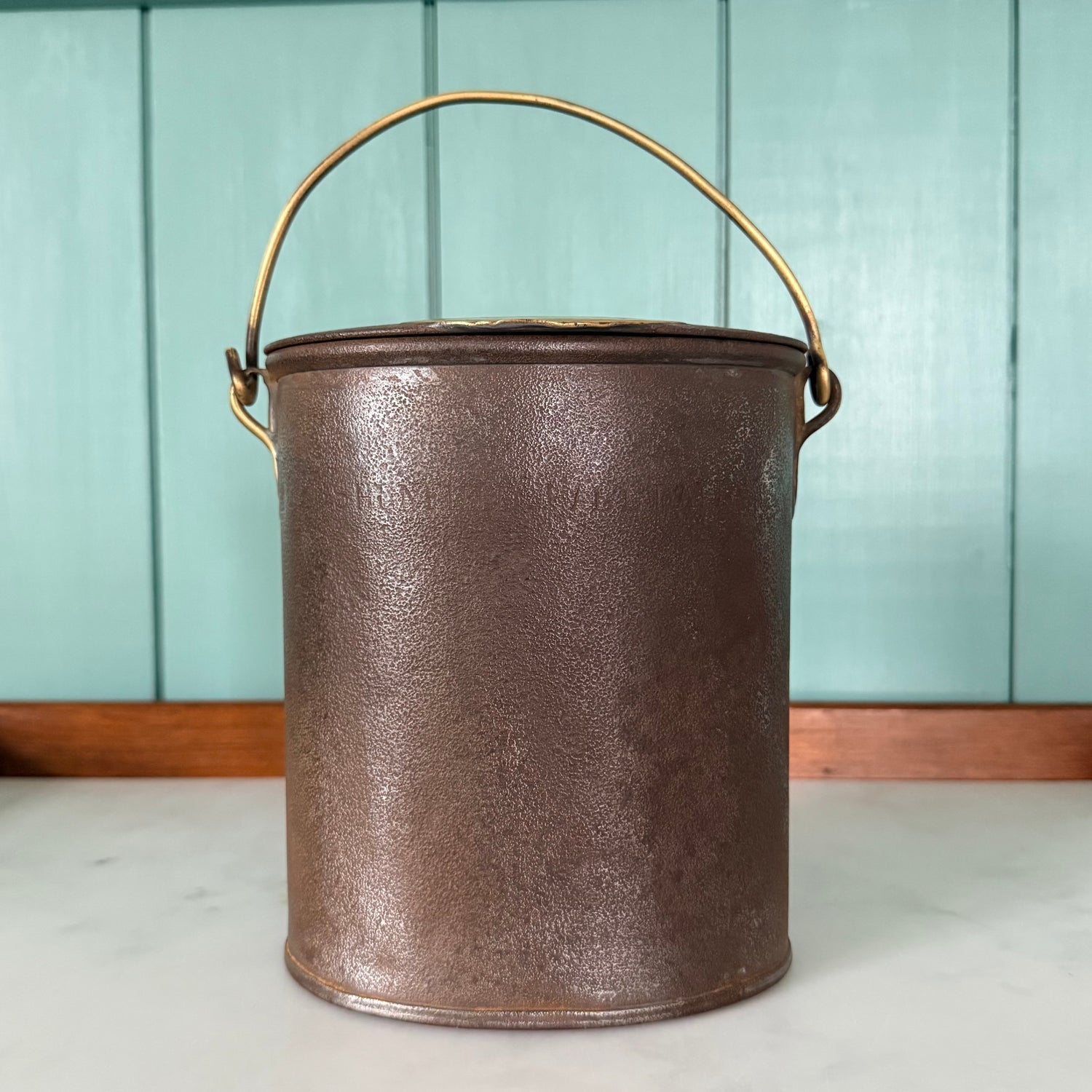Antique Shenfield Hall Dairy Pail Country House Milk Pail Brass Fittings