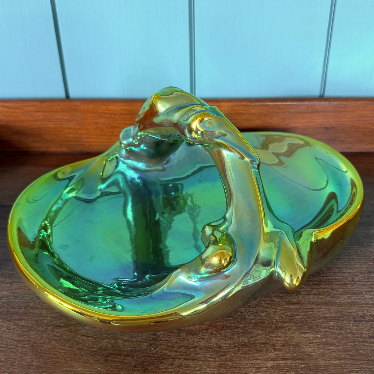 Art Deco Zsolnay Eosin Ceramic Basket Dish c.1930