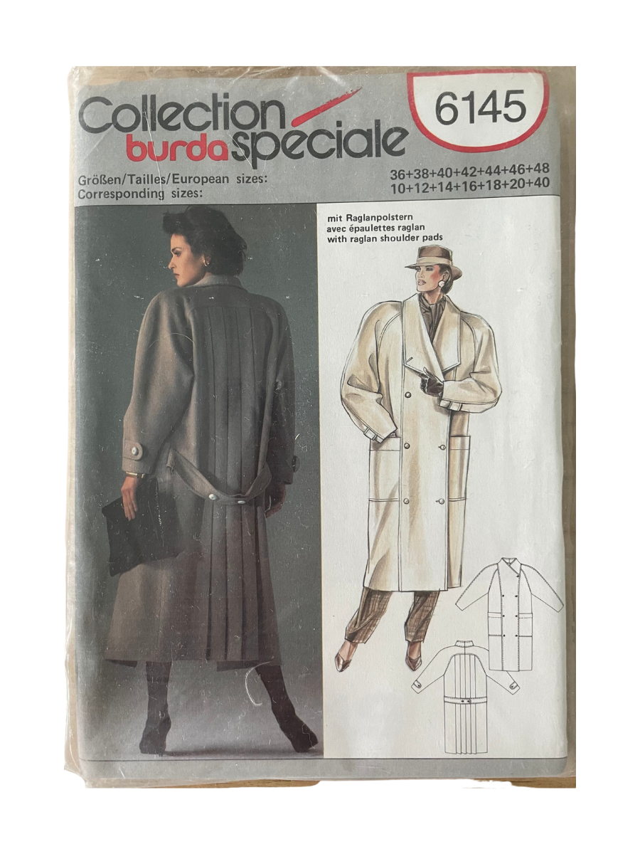 Burda 6145 Womens Size 10-22 Coat FF