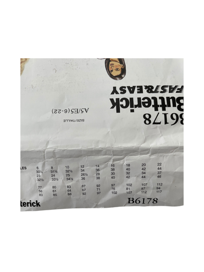 Butterick B6178 Womens Size 6-22 Culottes FF