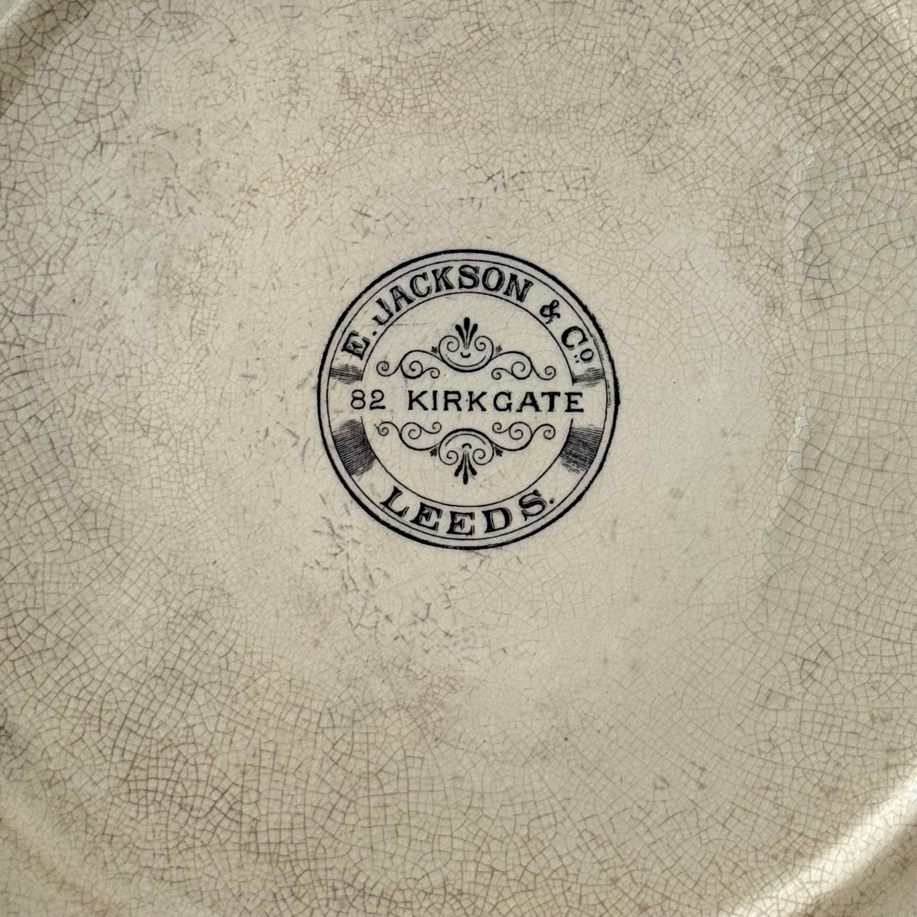 Victorian White Ironstone Grocers Slab E. Jackson &amp; Co Leeds