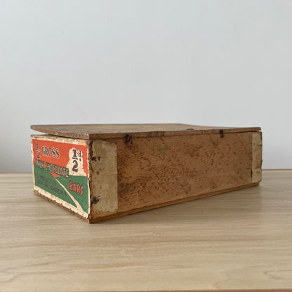 Vintage Lyons’ Milk Chocolate Wooden Advertising Box c.1920-30s