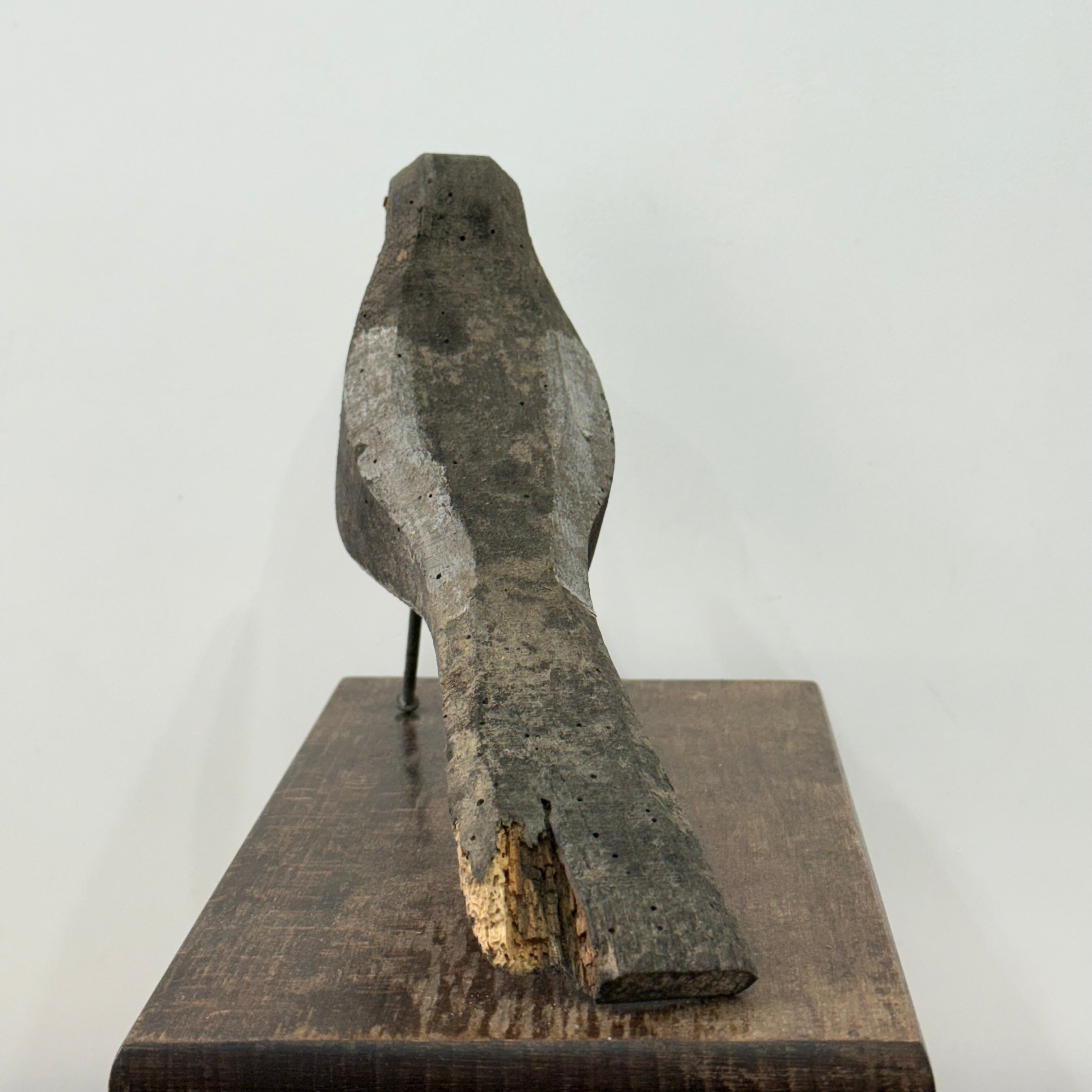Vintage Folk Art Wooden Bird Sculpture Primitive Carved Bird Figure