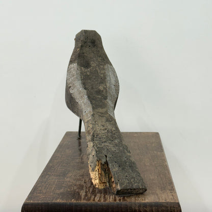 Vintage Folk Art Wooden Bird Sculpture Primitive Carved Bird Figure