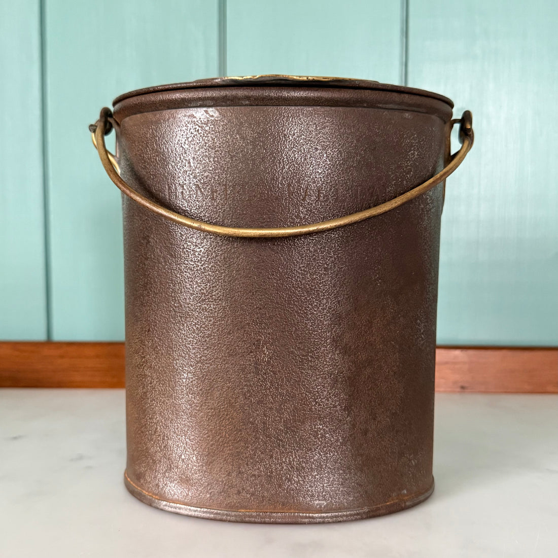 Antique Shenfield Hall Dairy Pail Country House Milk Pail Brass Fittings