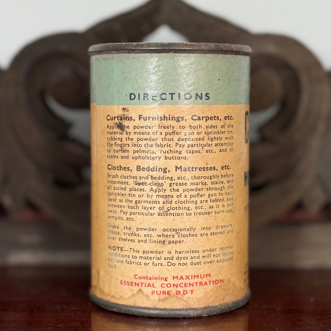 Vintage Cooper’s Moth Powder DDT Tin Empty Advertising Collectable