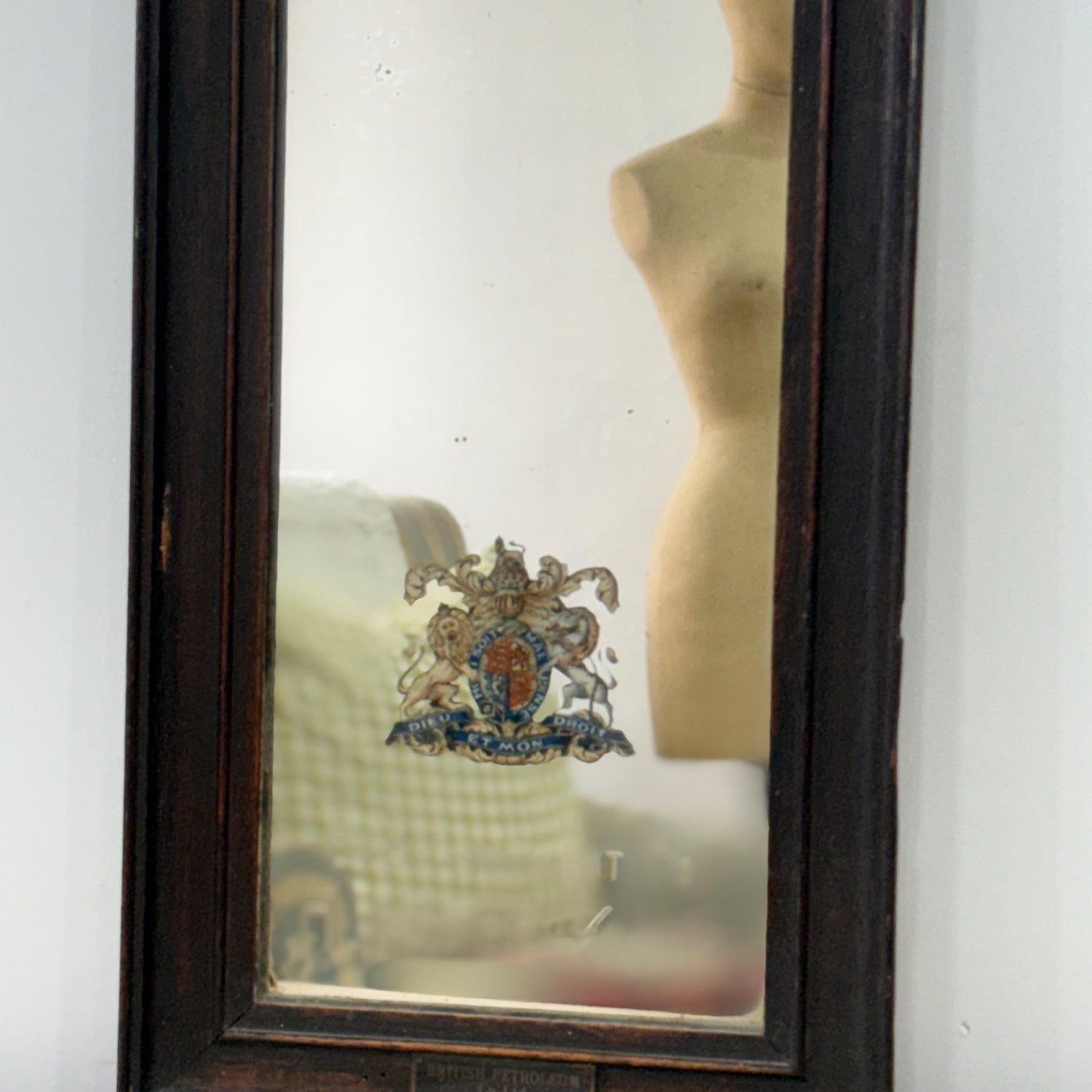 Vintage Shell Petrol Advertising Mirror Royal Warrant British Petroleum BP 1930s