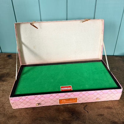 Vintage Chinese Wooden Figural International Chess Set Original Box