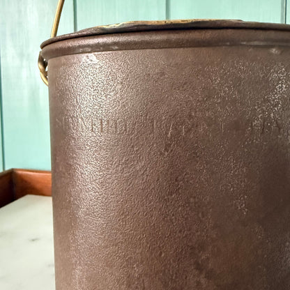 Antique Shenfield Hall Dairy Pail Country House Milk Pail Brass Fittings