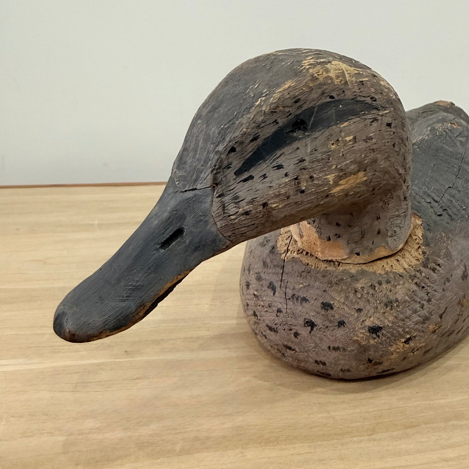 Primitive Folk Art Wooden Duck Decoy Hand Carved British 37cm