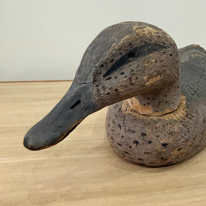 Primitive Folk Art Wooden Duck Decoy Hand Carved British 37cm