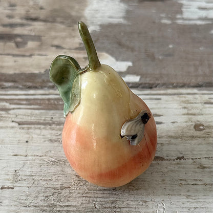 Antique Celluloid Pear Tape Measure in Coquilla Nut Base