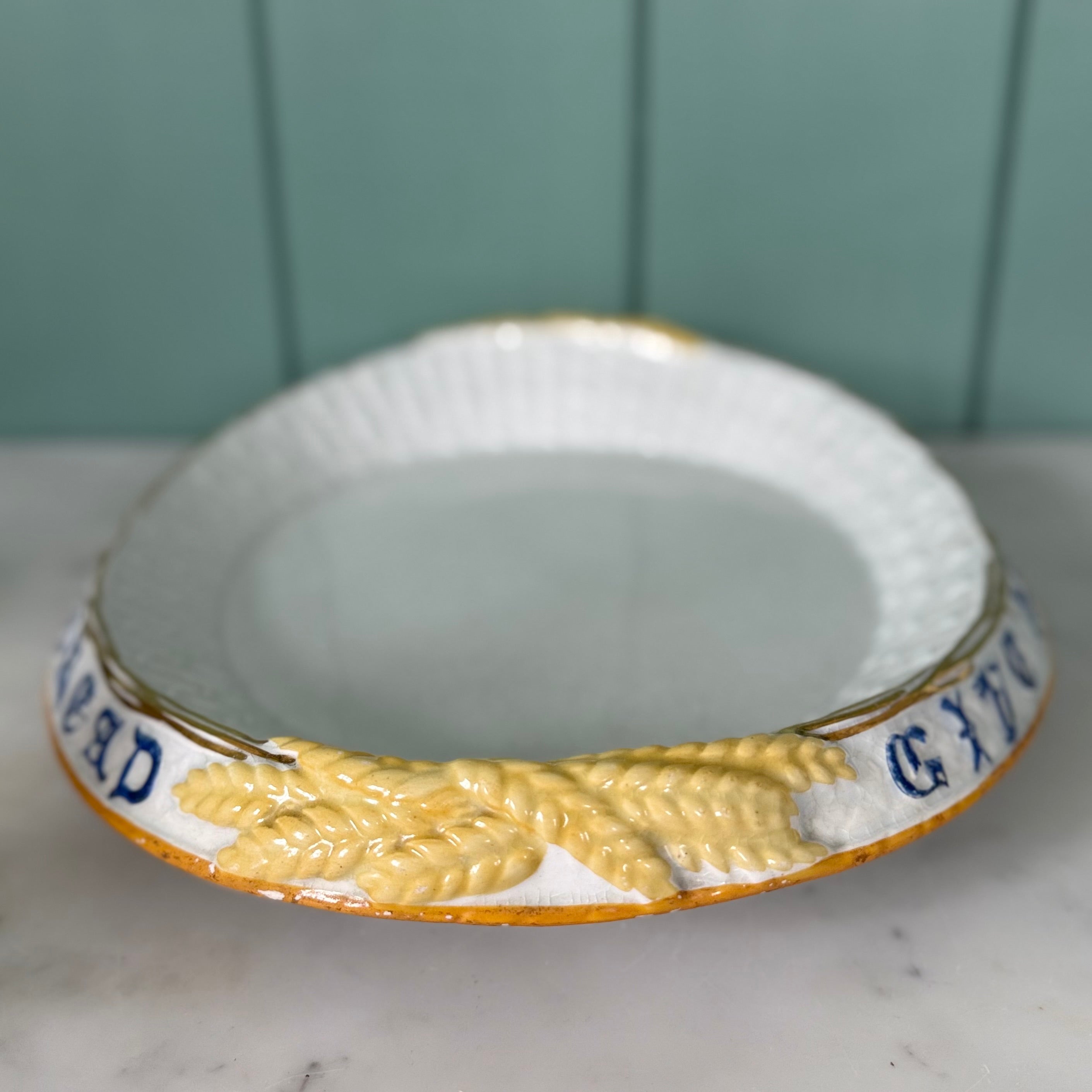 Victorian Ceramic Bread Plate ‘Our Daily Bread Give Us This Day’