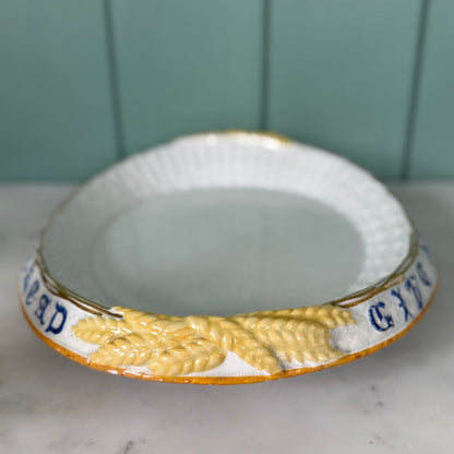 Victorian Ceramic Bread Plate ‘Our Daily Bread Give Us This Day’