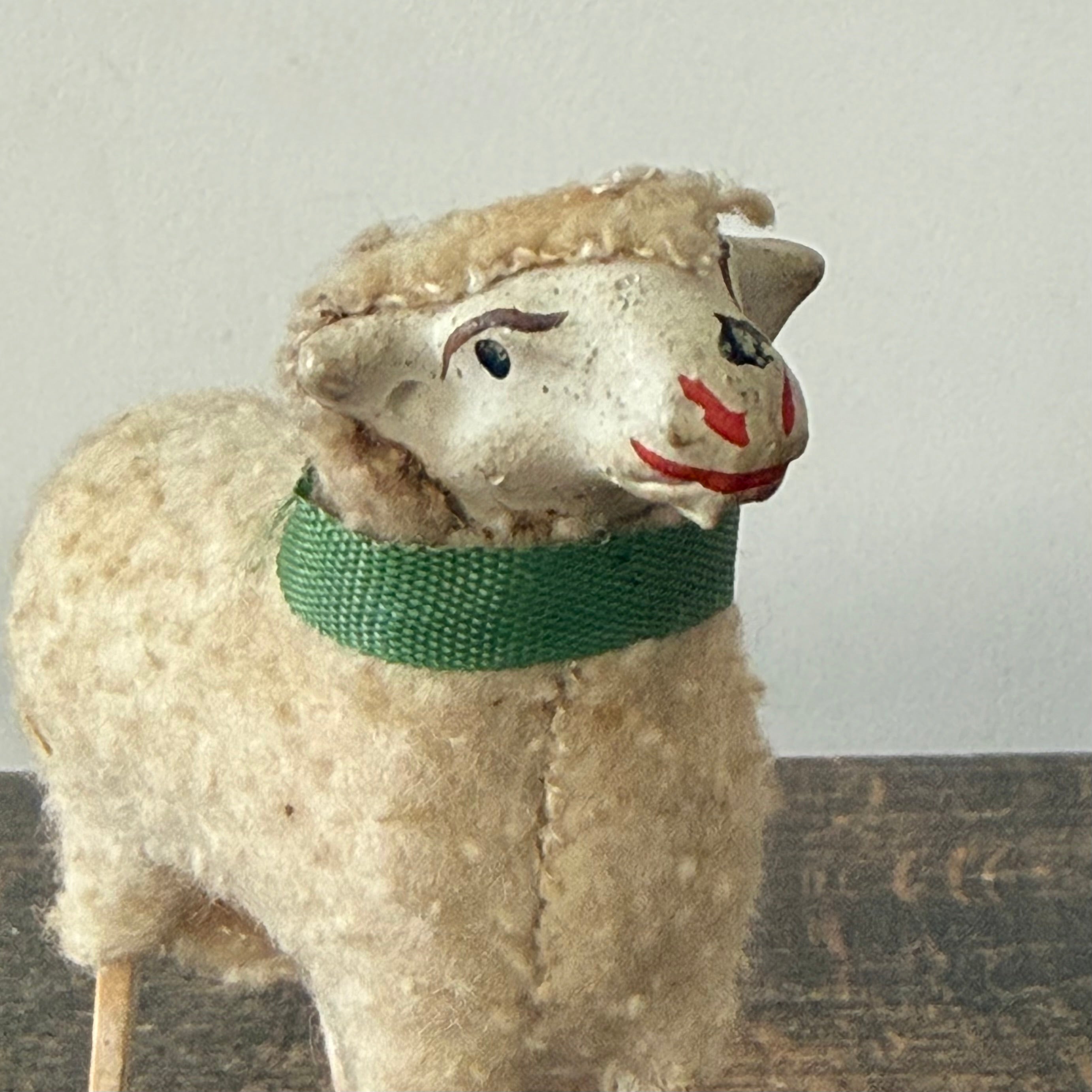 Antique German Putz Sheep Set Erzgebirge Nativity Figures c1920