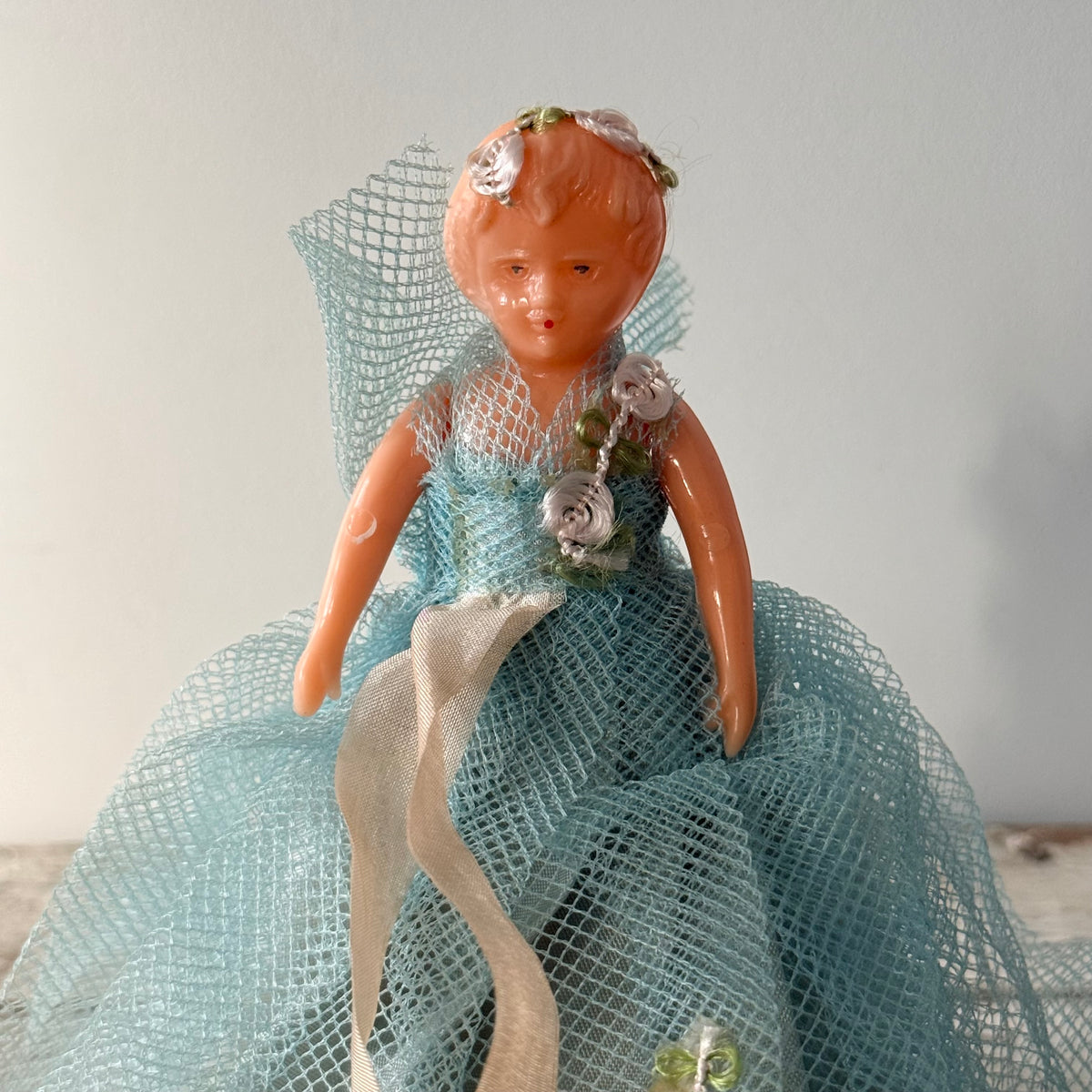 Vintage Blue Christmas Tree-Top Fairy – c.1950s–1960s