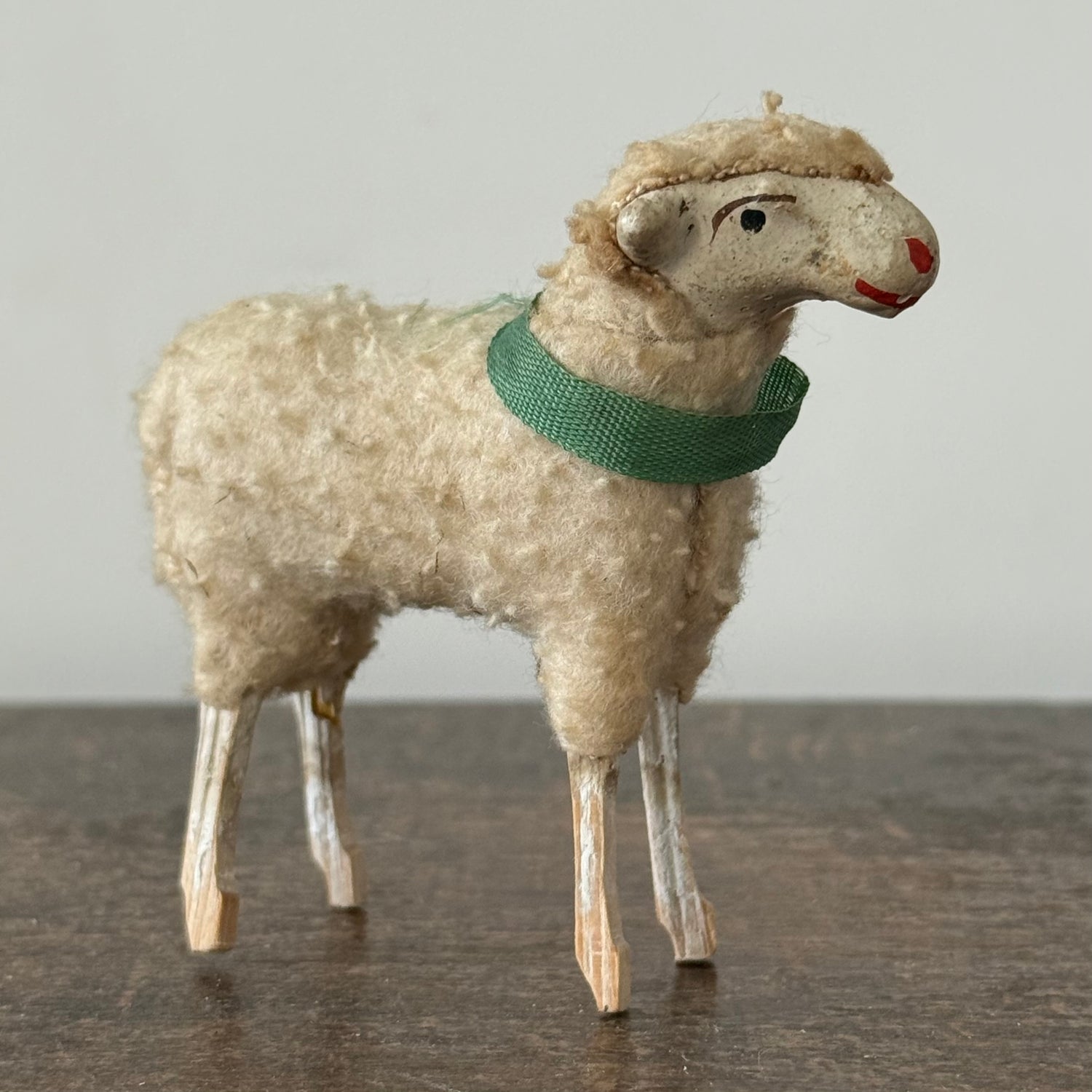 Antique German Putz Sheep Set Erzgebirge Nativity Figures c1920
