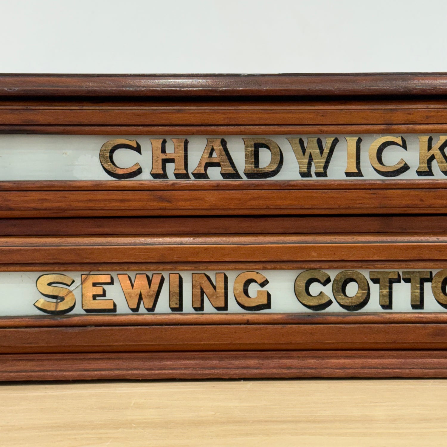 Early 20th Century Chadwick’s Sewing Cottons Shop Display Cabinet with Thread