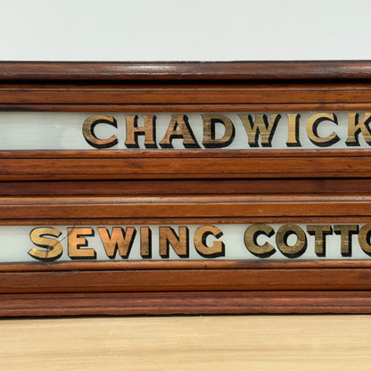 Early 20th Century Chadwick’s Sewing Cottons Shop Display Cabinet with Thread