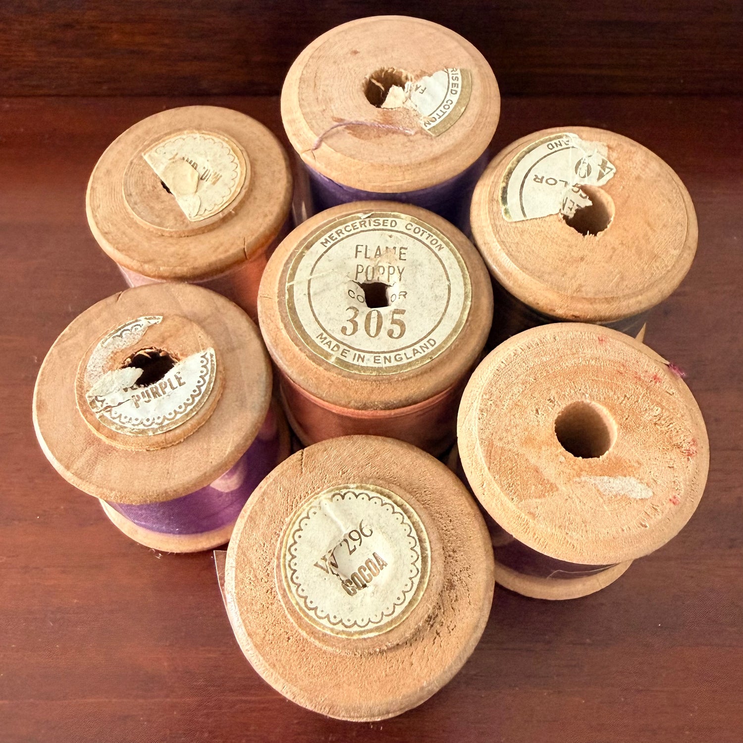 Vintage Peri-Lusta Wooden Cotton Reels Collection