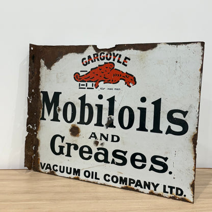Gargoyle Mobiloils and Greases Enamel Sign Vacuum Oil Company c1920