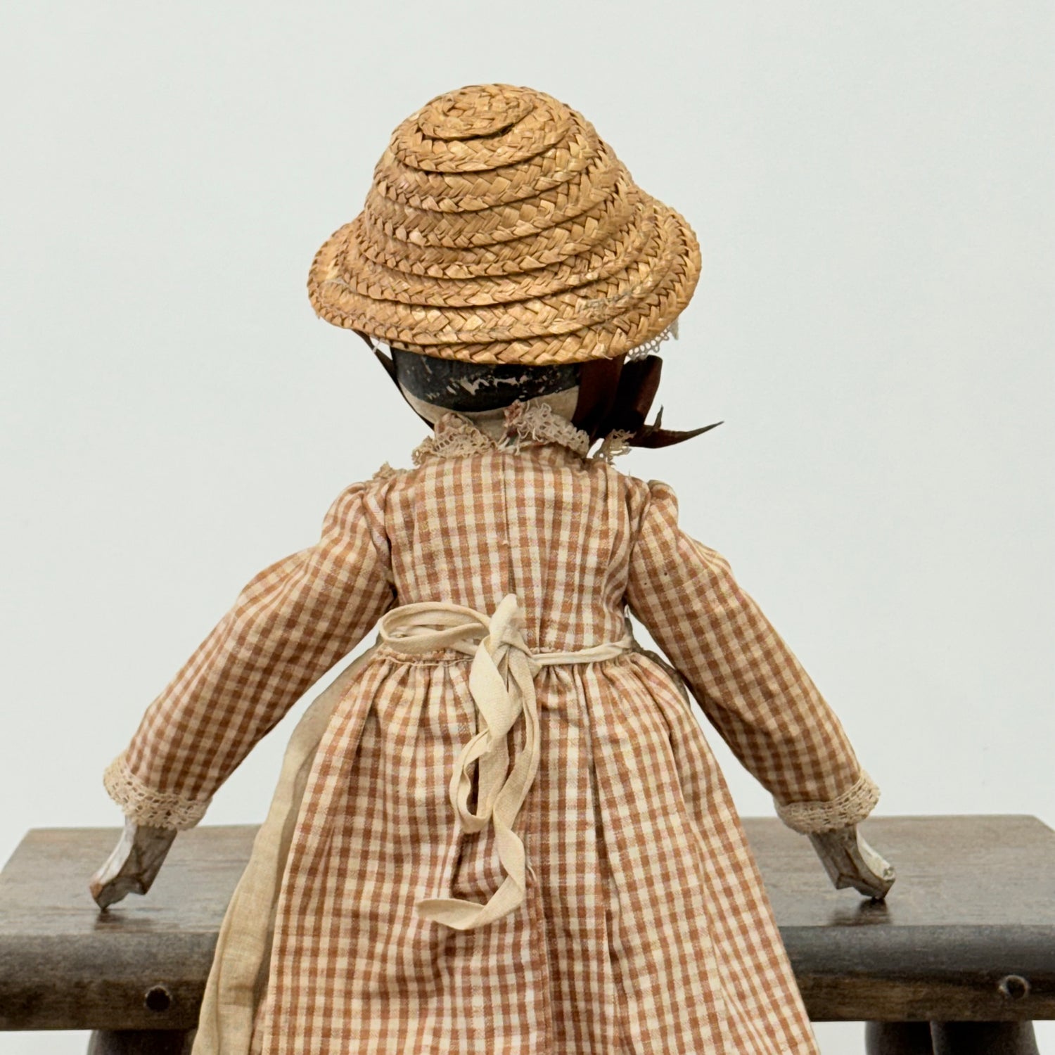Victorian Peg Doll Folk Art Wooden Doll c1900