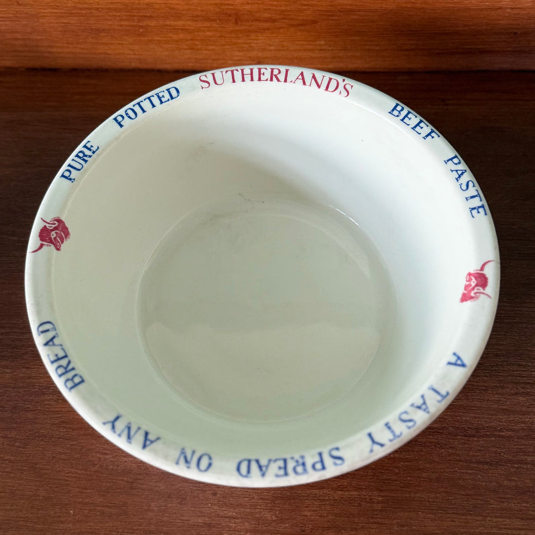 Vintage Hudson &amp; Middleton Sutherland’s Beef Paste Advertising Bowl