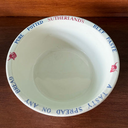 Vintage Hudson &amp; Middleton Sutherland’s Beef Paste Advertising Bowl