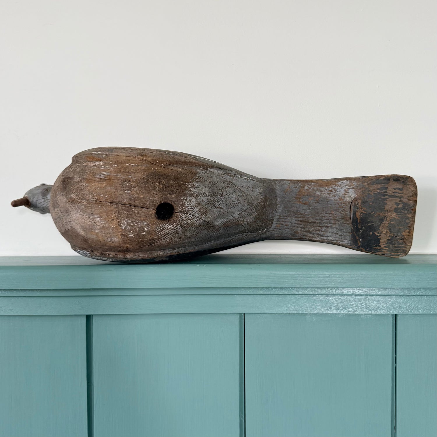 Antique Wooden Pigeon Decoy with Original Paint