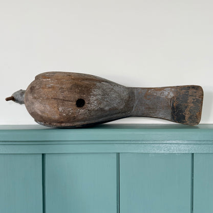 Antique Wooden Pigeon Decoy with Original Paint