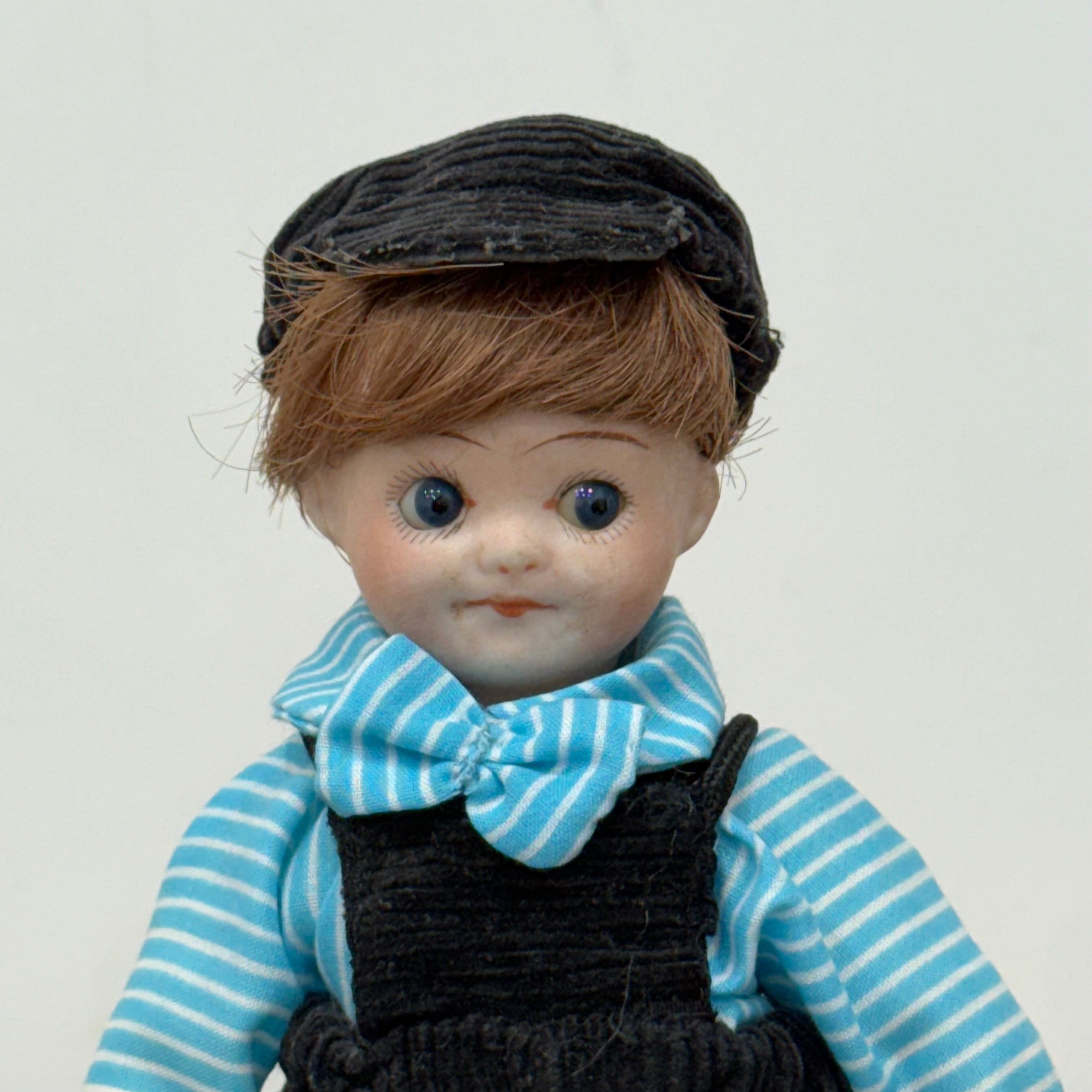 Antique Bisque Googly Doll Head with Fixed Eyes on Later Body