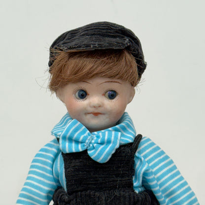 Antique Bisque Googly Doll Head with Fixed Eyes on Later Body