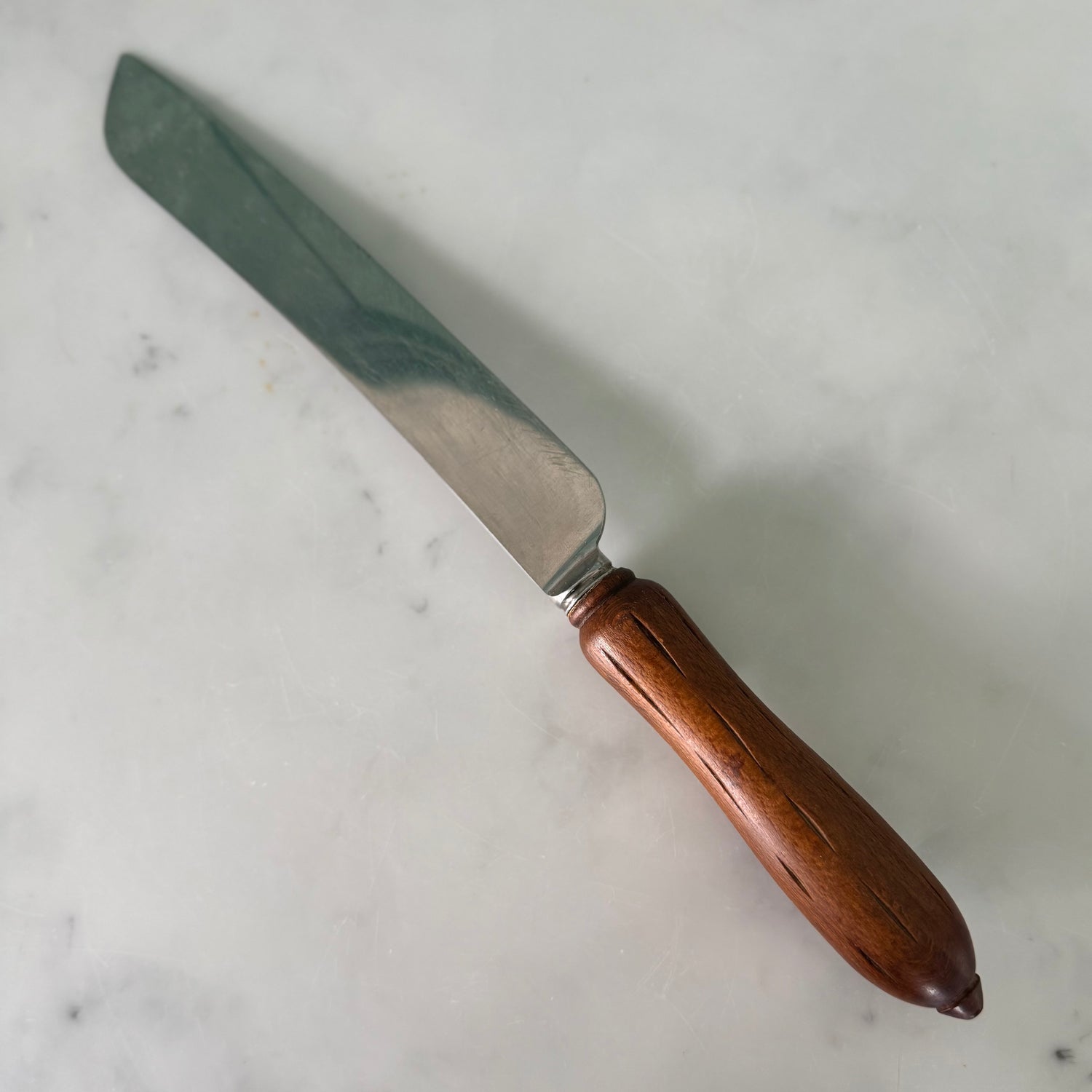 Antique Bread Knife Carved Treen Handle Butler Sheffield