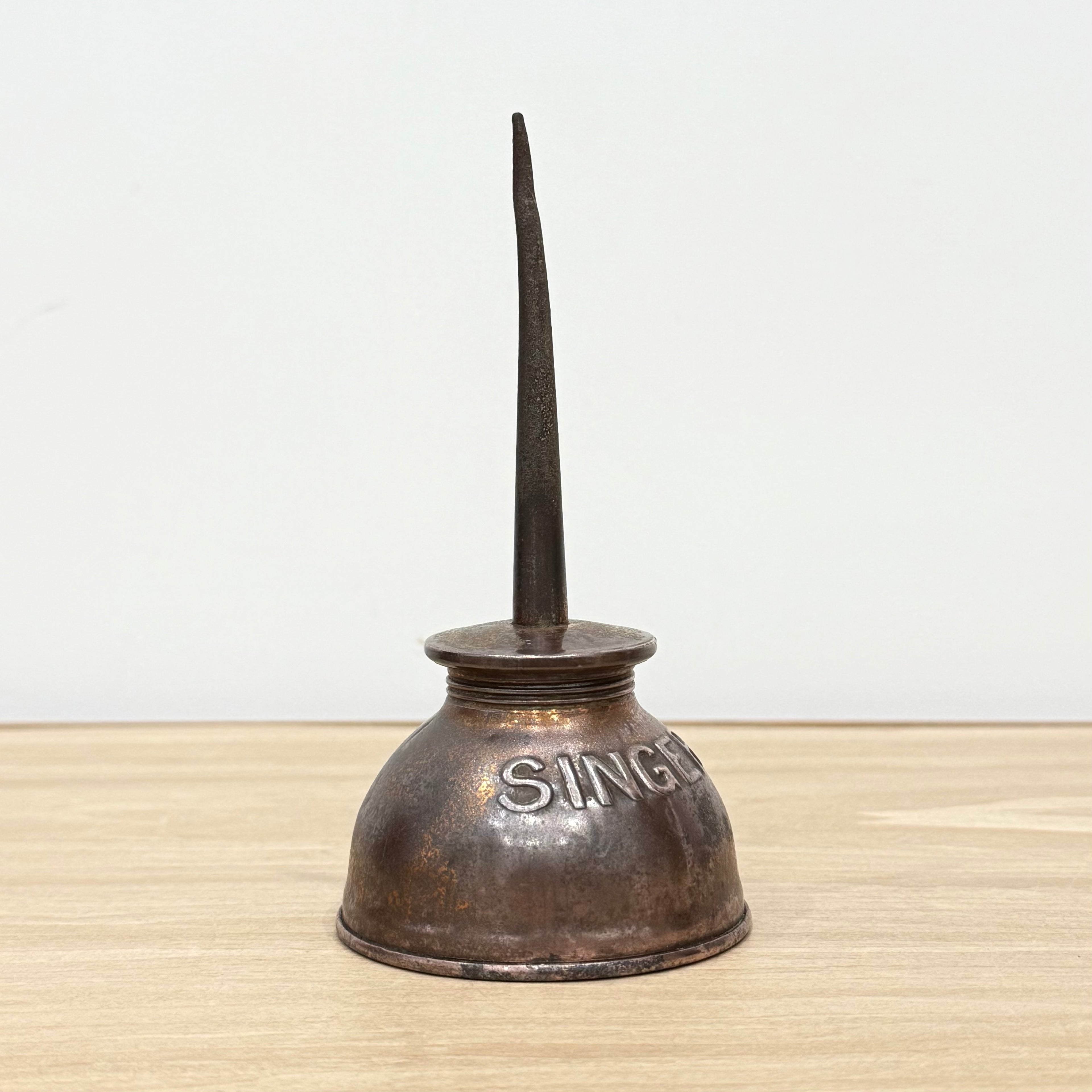 Antique Singer Industrial Sewing Machine Oil Can, Embossed, Cleaned