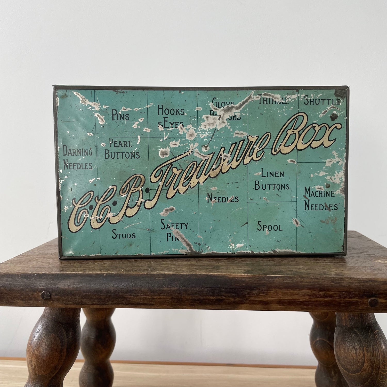 Antique 19th Century Sewing Accessories Tin