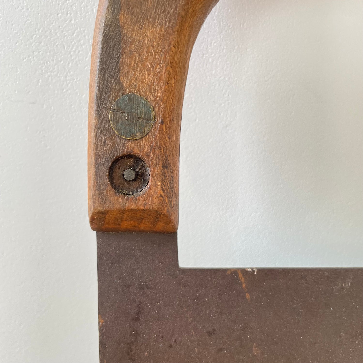 Antique Single-Handled Herb Chopper – Forged Iron Blade with Wooden Grip, Early 20th Century Kitchenalia