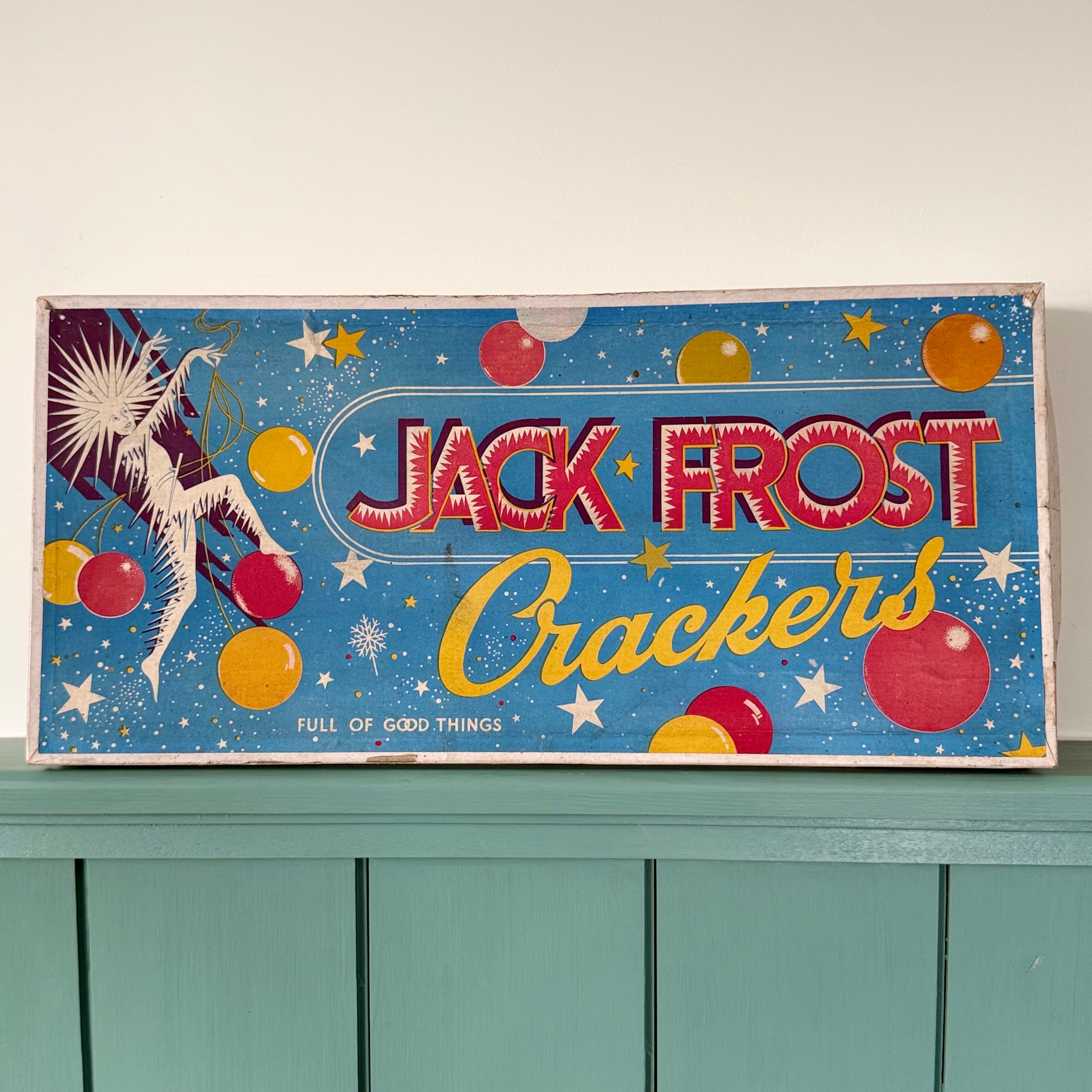 Vintage Mid Century Jack Frost Christmas Crackers Box
