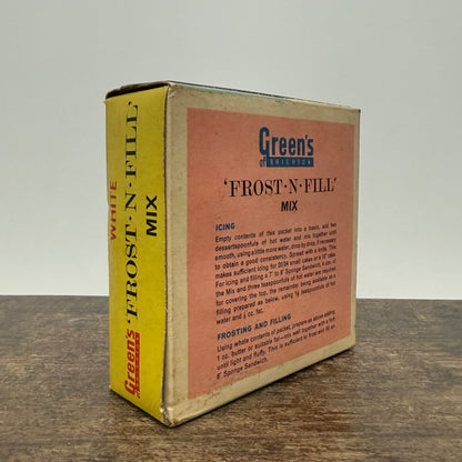 Vintage Green’s of Brighton ‘Frost-N-Fill’ Cake Icing Mix Box – White