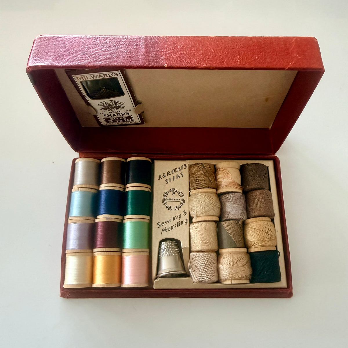 RESERVED: 1930s J. &amp; P. Coats Sewing &amp; Mending Companion Boxed Sewing Kit